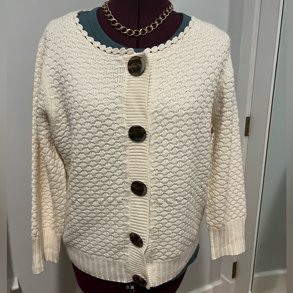 The Limited Women’s Size XL Cardigan Sweater.  Color is Off White.